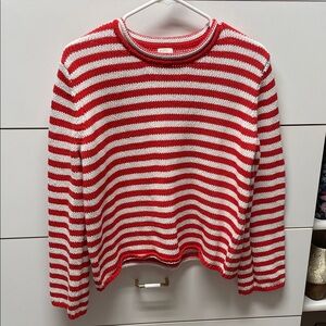 A New Day Red and White Knit Top